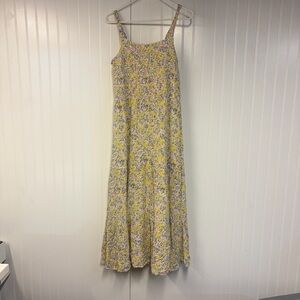 Black Tape Floral Yellow Maxi Dress XL Stretch